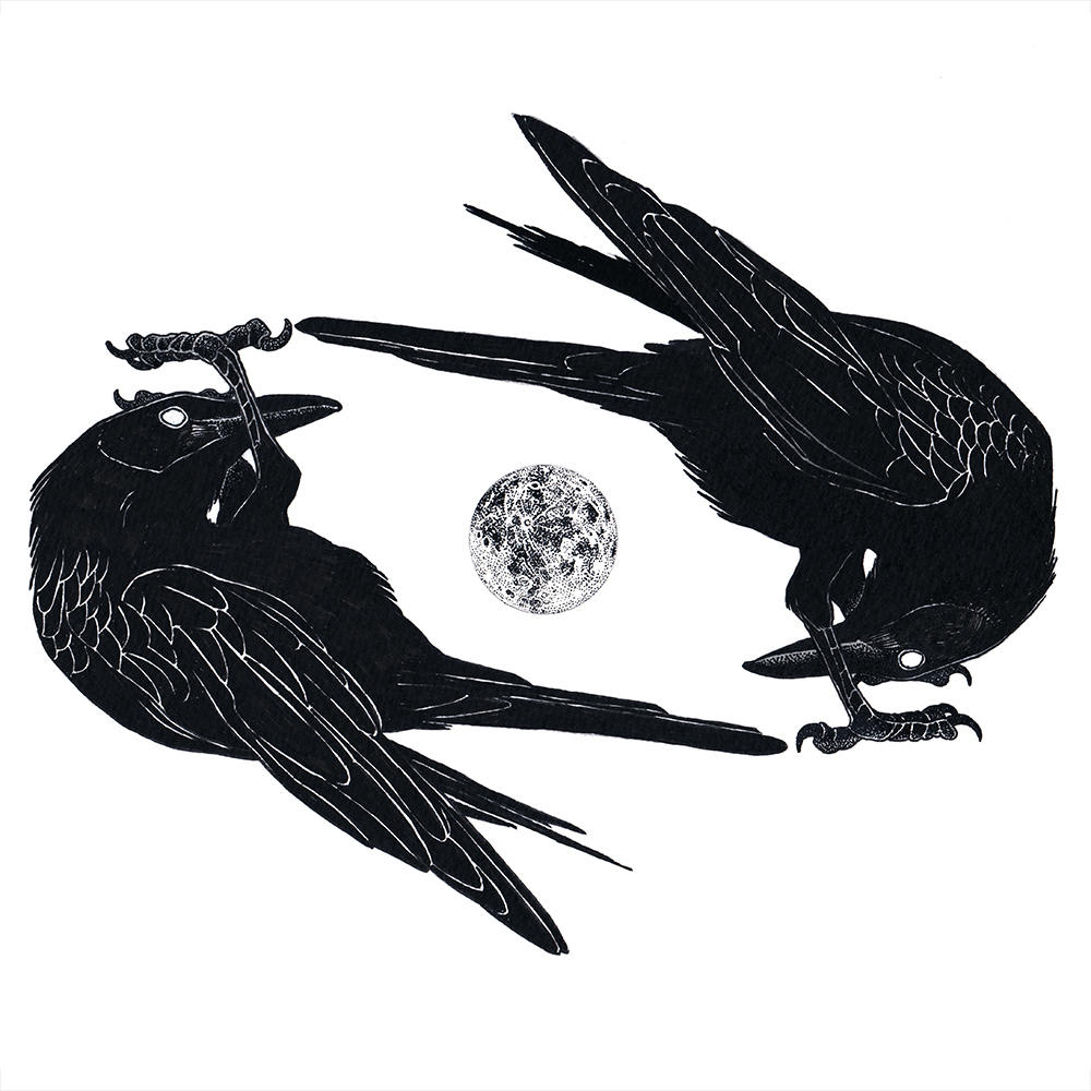 「カラスのシリーズ
#鳥達のTwitter展覧会 」|IKEDA Sakiのイラスト