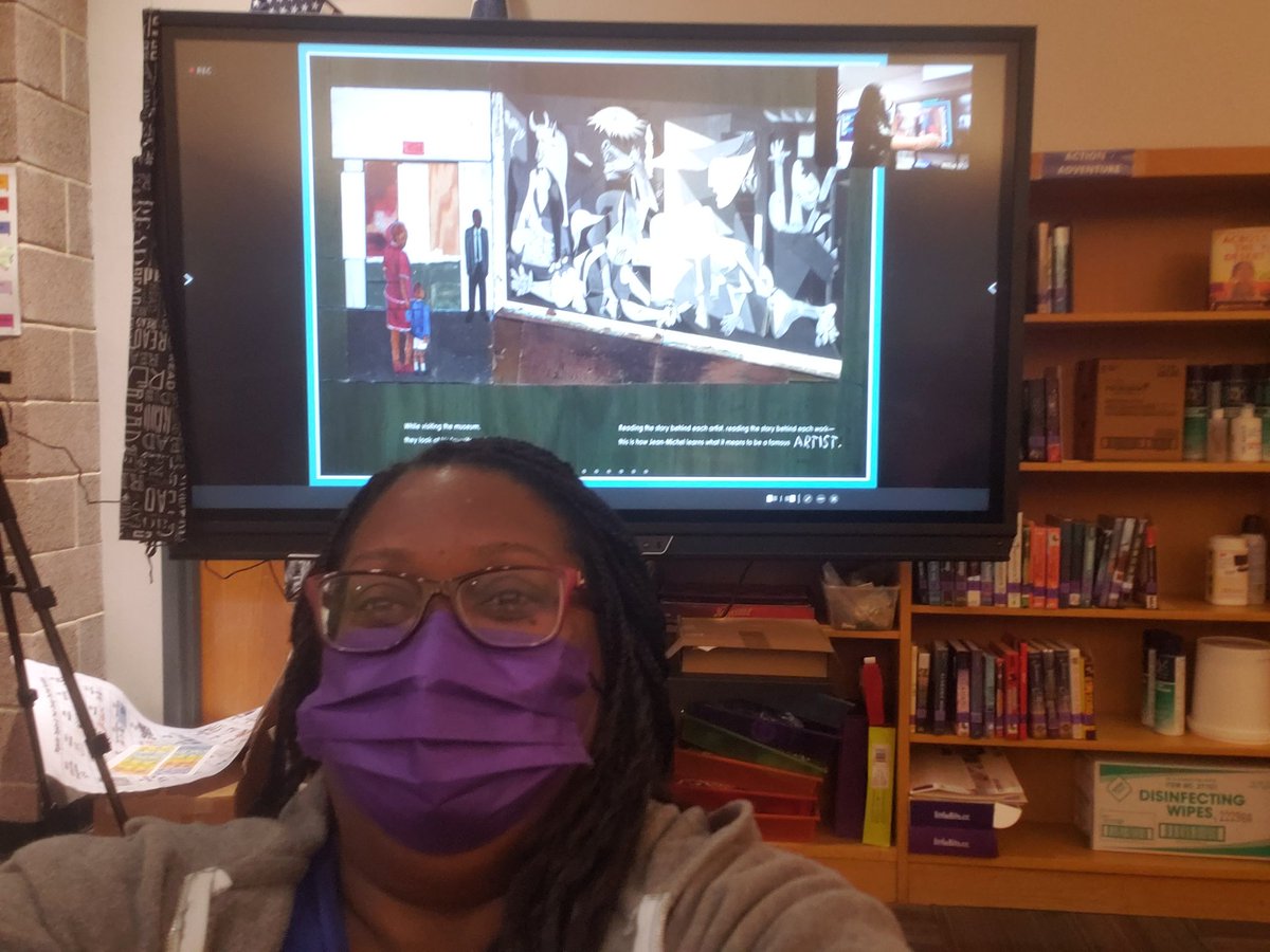 MsLRoberson's tweet photo. #QMSStars are amazed and enjoying Radiant Child! Thanks for this wonderful presentation! @DISD_Libraries @THuittDISD https://t.co/ak2incg2Ix