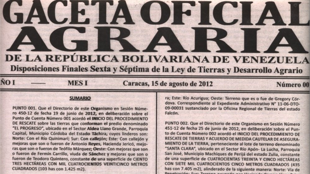 millierjuan's tweet photo. 💊#JuriTips La primera Gaceta Oficial Agraria de la República Bolivariana de Venezuela, como órgano divulgativo de la materia agraria, es publicada el 15 de Agosto del año 2012, bajo la numeración: (Año I. Mes I. N° 001). 📄🗣️🚜🌱🇻🇪 https://t.co/LWznw6qjt9