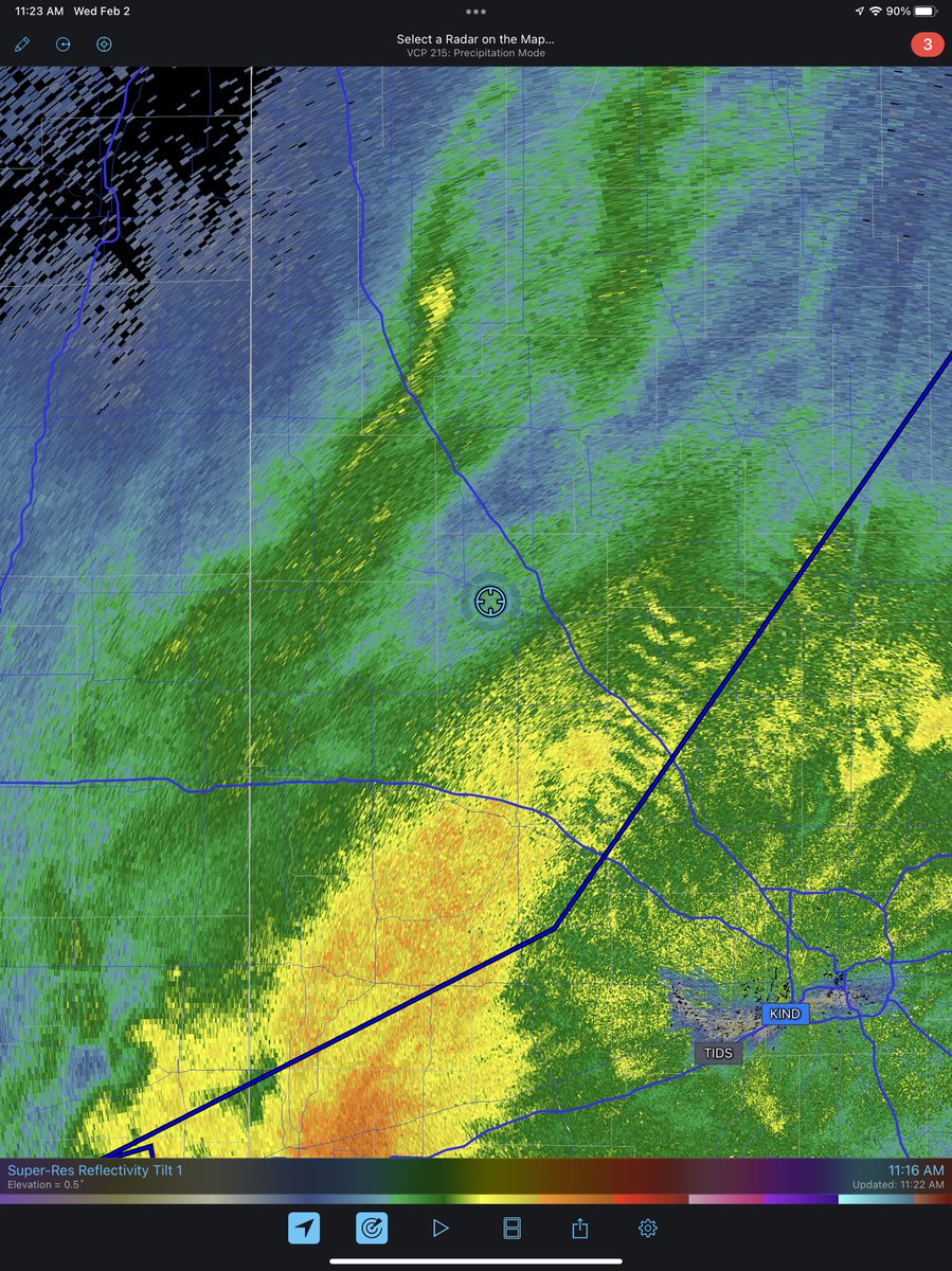 Meteodan's tweet photo. Maybe if I badmouth it a bit more, the #LafayetteEffect hole will continue to fill in? #INwx https://t.co/JPArw38FgI