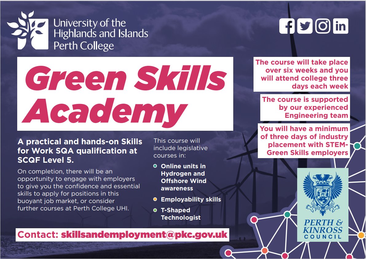 SkillsTeamPKC's tweet photo. We are offering a FREE, fully funded 6-week Green Skills Academy delivered by @PerthCollegeUHI

Contact us at skillsandemployment@pkc.gov.uk to register your interest😀

@skillsdevscot
 @DYW_PandK
 @PKAVScharity
 @Perth_Autism https://t.co/kLAbqJj3aZ