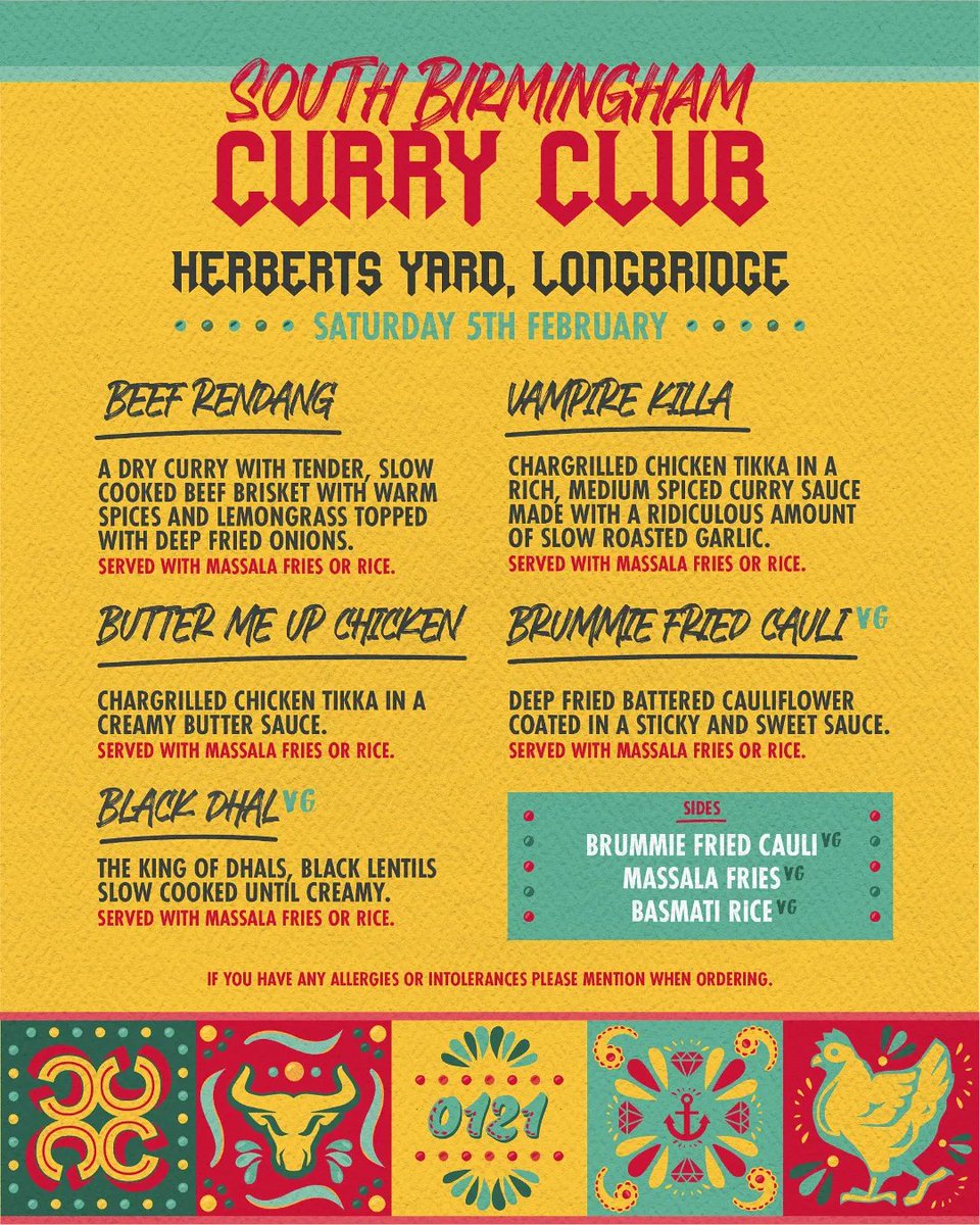 SBCurryClub's tweet photo. This Saturday we'll be banging out our unique blend of curries at @herbertsyard​ for @digbethdiningclub​ !!!! 🔥

Come down to Longbridge between midday and 10pm this Saturday and grab yourself a pint and some food.

You knows it makes sense 🥳 https://t.co/c44XdKwwAX