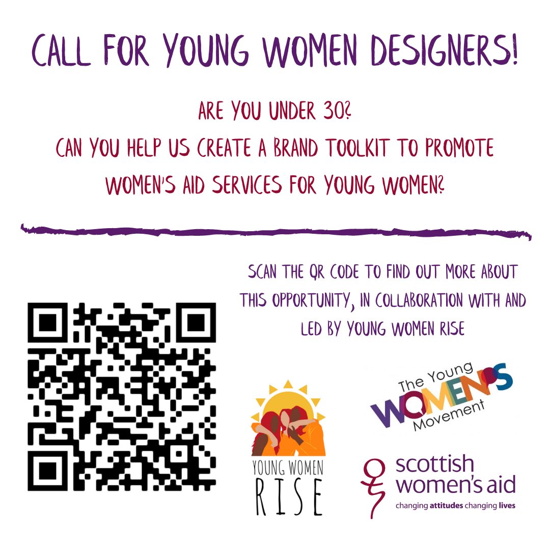 SWA are recruiting a designer to work on some branding for young women accessing Women’s Aid services led by young women rise. For more information pls have a look below bit.ly/SWADesign