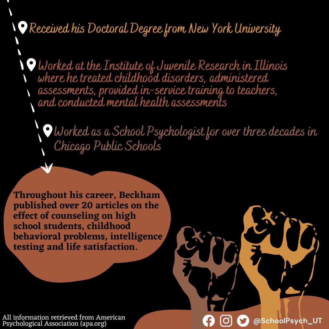SchoolpsychU's tweet photo. February is here, which means Black History Month is here! 🖤 Swipe to learn more about Albert Sidney Beckham, the first African American school psychologist! #BlackHistoryMonth https://t.co/r4iuSvrsHk