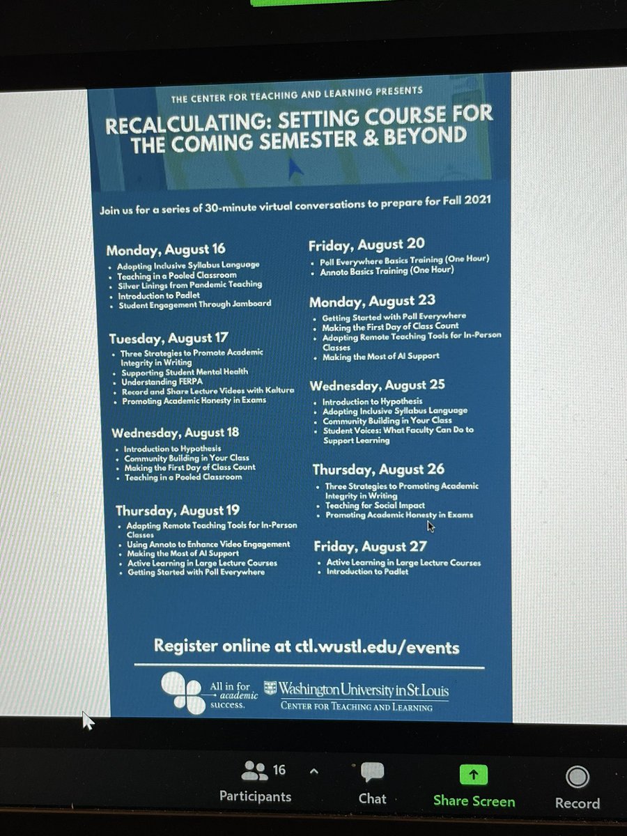 abbyWUim's tweet photo. 📚🩺🧫🔬🏆Excited to serve on the @WUSTL advisory board for @WUSTLCTL #CenterForTeachingAndLearning. A group of educational leaders from across Wash U colleges of Arts&Science, Law School, Public Health & Medical School. #MedEd
The learning center supports Educators & Learners!🥳 https://t.co/794hhCuMfg