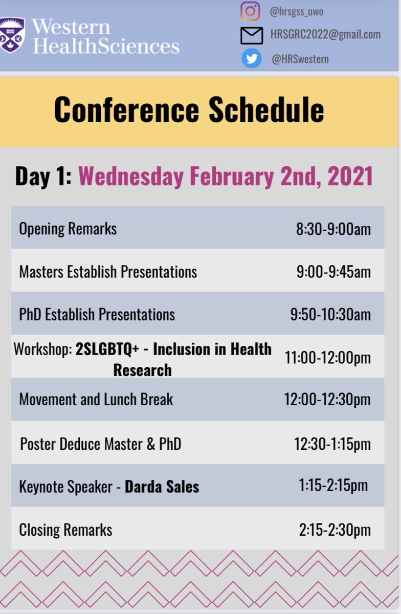 Here is the schedule for today's conference lineup! Head over to our website and get the registration link for discord if you want to watch!