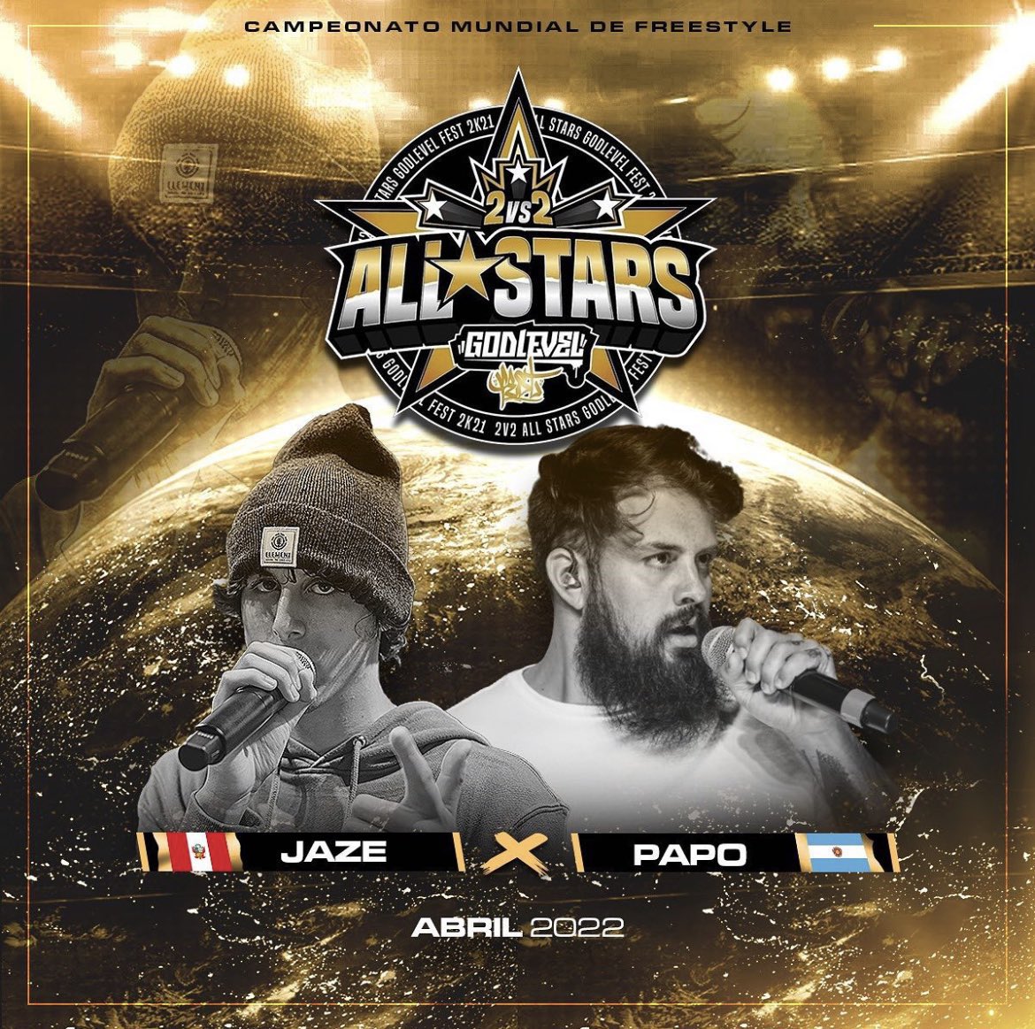 rimasygallos's tweet photo. ¡FREESTYLE PURO! 🇵🇪🇦🇷
@eljazito y @PapoMcArg serán dupla en la #GodLevel2vs2 🏆. ¡El rey de los minutos libres y ‘La Bestia del Hardcore’ se unen! 🎤🔥 https://t.co/e5sM1OO9Q2
