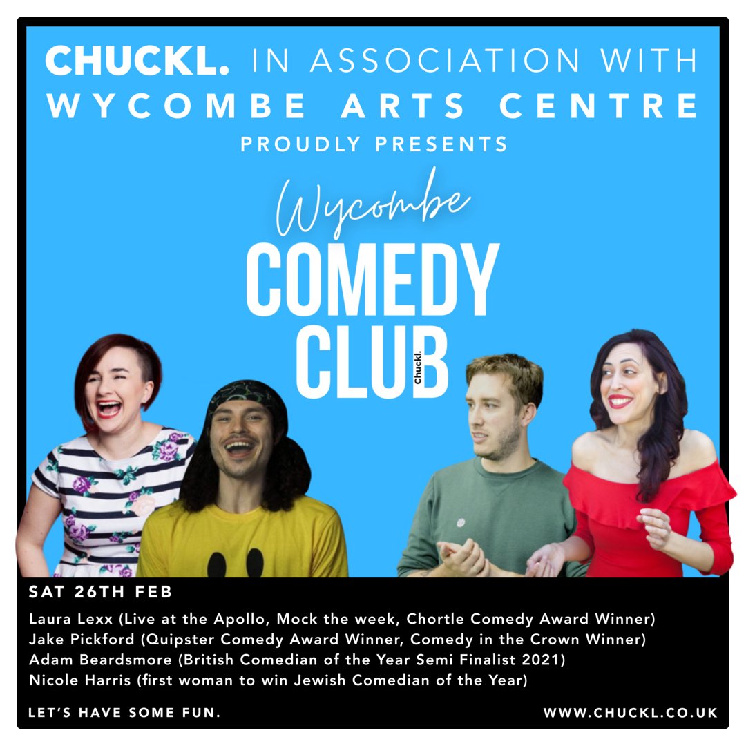 Wycombe Arts Centre (@wycombearts) on Twitter photo Up for a laugh? ready to chuckle till it hurts?ā£ā£
ā£Good news CHUCKL. are coming to town ā£ā£
With a stand-up show set to knock your socks off ā£ā£
In association with yours truly <a href="/wycombearts/">Wycombe Arts Centre</a>
ā£Sat 26 Feb 2022 6:45 PM - 10:30 PM GMTā£ā£
ā£Bit.ly/chuckle-ticket⦠Up for a laugh? ready to chuckle till it hurts?ā£ā£
ā£Good news CHUCKL. are coming to town ā£ā£
With a stand-up show set to knock your socks off ā£ā£
In association with yours truly <a href="/wycombearts/">Wycombe Arts Centre</a>
ā£Sat 26 Feb 2022 6:45 PM - 10:30 PM GMTā£ā£
ā£Bit.ly/chuckle-ticketā¦