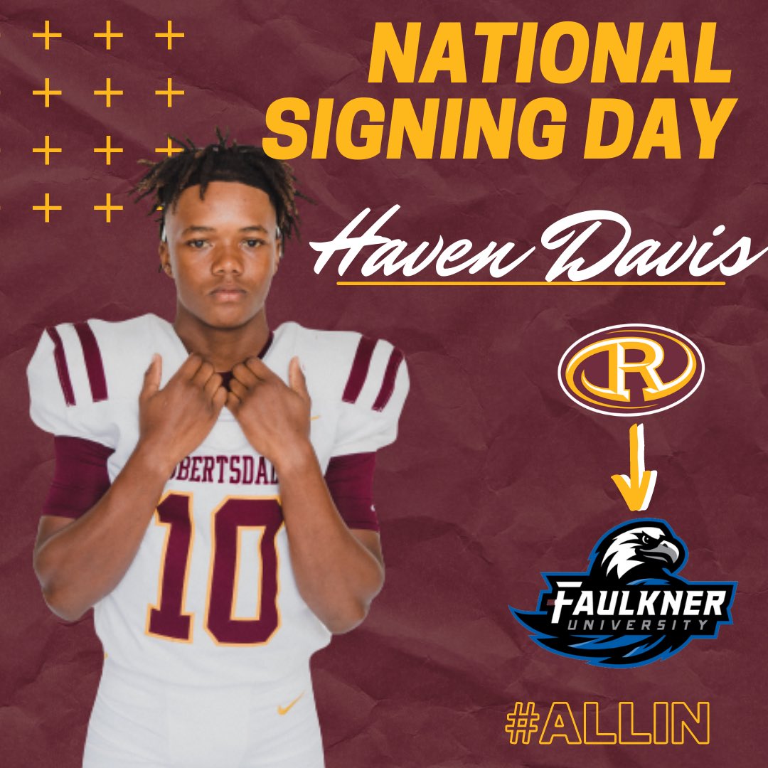 Congrats to Haven Davis for signing with Faulkner University! #allin