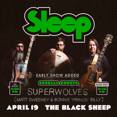 A second, matinee show has been added to the 4.19.2022 Colorado Springs, CO date at The Black Sheep. Tickets on sale: Friday, Feb. 4th at 10am MST. Proceed. ticketweb.com/event/sleep-bo…