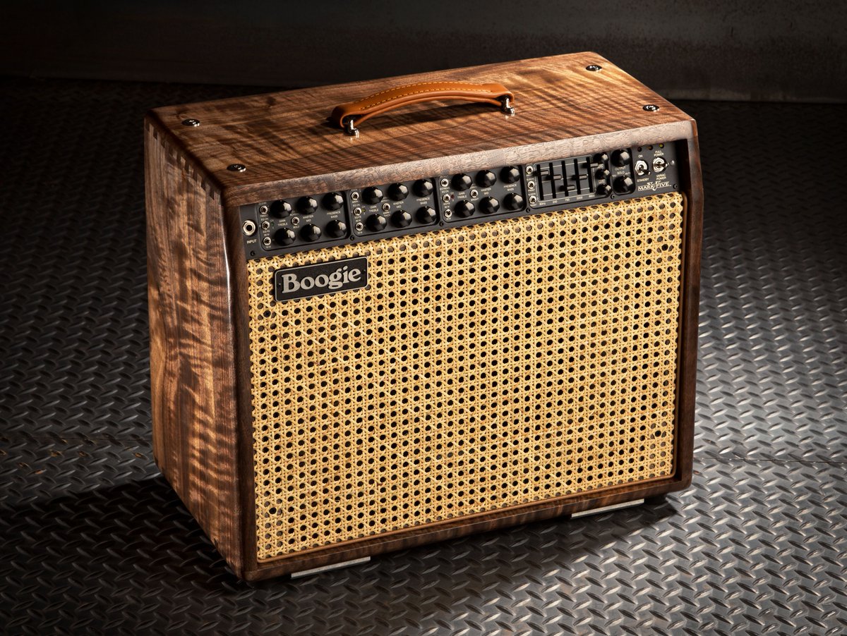 MesaBoogie's tweet photo. Happy #HardwoodWednesday! Walnut & Wicker make for a great custom combination - especially when surrounding a Mark Series chassis, don't you think?
#MesaBoogie #MesaCustomShop #MarkV #MarkFive https://t.co/Cjz1B6L6bQ