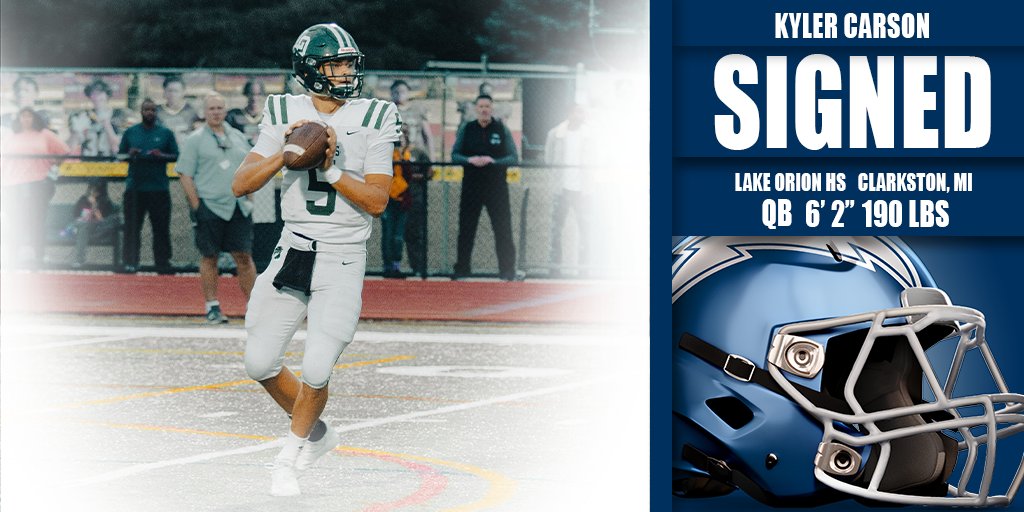 Hillsdale_FB's tweet photo. Welcome to the Charger Family Kyler Carson! 

#StrengthRejoicesInTheChallenge https://t.co/mV24Sdjw72