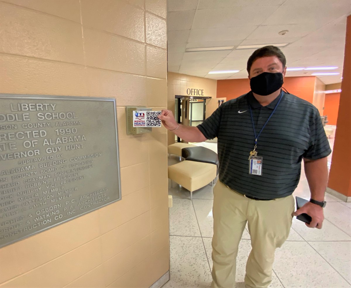 Madison City Schools launched an awareness campaign today for mental health resources. Hundreds of placards w/ QR Codes were posted throughout schools, giving students/faculty helpful info &amp; contacts. tinyurl.com/2p8mczh2 Next MHlth Summit is March 30 at BJHS. #mcslearn