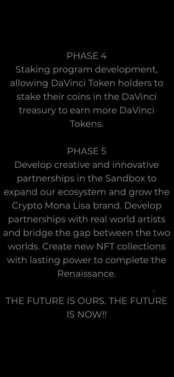 CryptoMonaLisa1's tweet photo. 5 #NFTGiveaway JUST RETWEET CRYPTO MONA LISA TIMELINE  1️⃣ 2/8/22 - 1ST #AIRDROP OF #Giveaway WINNERS🔥  2️⃣2/15/22 - 2ND AIRDROP OF GIVEAWAY WINNERS🔥     3️⃣2/16/22 - WHITELIST PRESALE     4️⃣2/17/22 - PUBLIC MINT🔥           4️⃣2/27/22 - DAVINCI TOKEN AIRDROP🔥 #NFTCommunity 🔥🚀🚀 https://t.co/423xpwCVHz