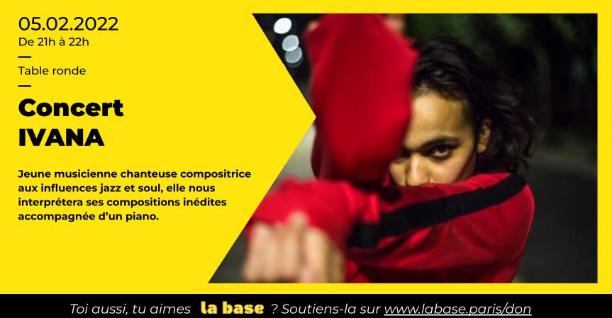C'est Samedi à la base ! 😀
🔹15h30 - 17h00 ☕️Café Climat - sur inscription facebook.com/events/1018617…

 🔹21h - 22h 🎹#concert aux influences jazz &amp; soul par Ivana LCX ! 💫
facebook.com/events/6863137…