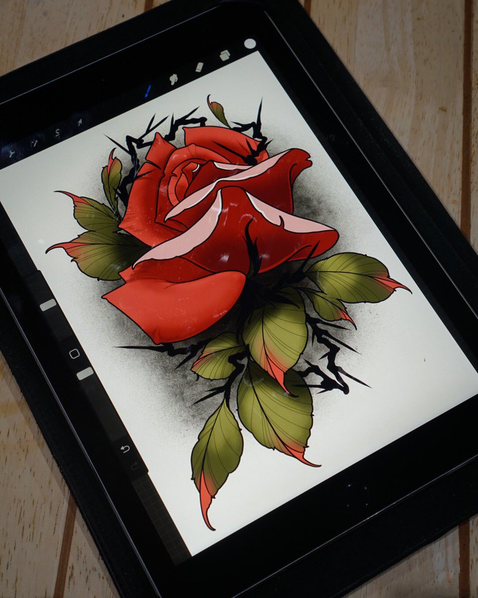 Rose design on procreate