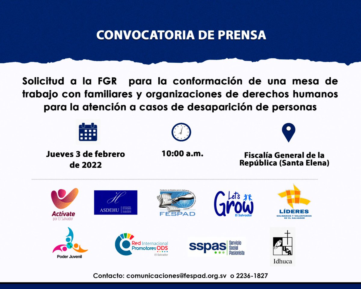 #LíderesIncidiendo || convocamos a los medios de comunicación para que nos acompañen a esta actividad. <a href="/EDHNoticias/">El Diario de Hoy</a> <a href="/LPGJudicial/">LPGJudicial</a> <a href="/ElMundoSV/">Diario El Mundo</a> <a href="/canal33tv/">Canal 33</a> <a href="/radioyskl/">Radio YSKL 📻 💻 📲</a> <a href="/MegavisionGMV/">Grupo Megavisión GMV</a> <a href="/tcsnoticias/">TCS NOTICIAS</a> <a href="/teledos_tcs/">Teledos</a> <a href="/noticias4vision/">Noticias 4Visión</a> <a href="/Canal_12/">Canal 12</a> <a href="/ASDER_sv/">La Cadena ASDER</a> @