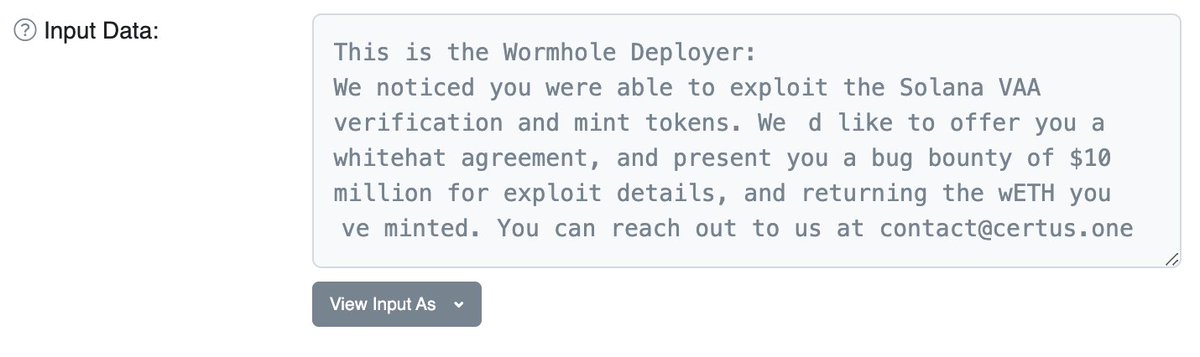 Wormhole has been exploited for 80K ETH, around $220M at current prices 

etherscan.io/tx/0x24c7d855a…