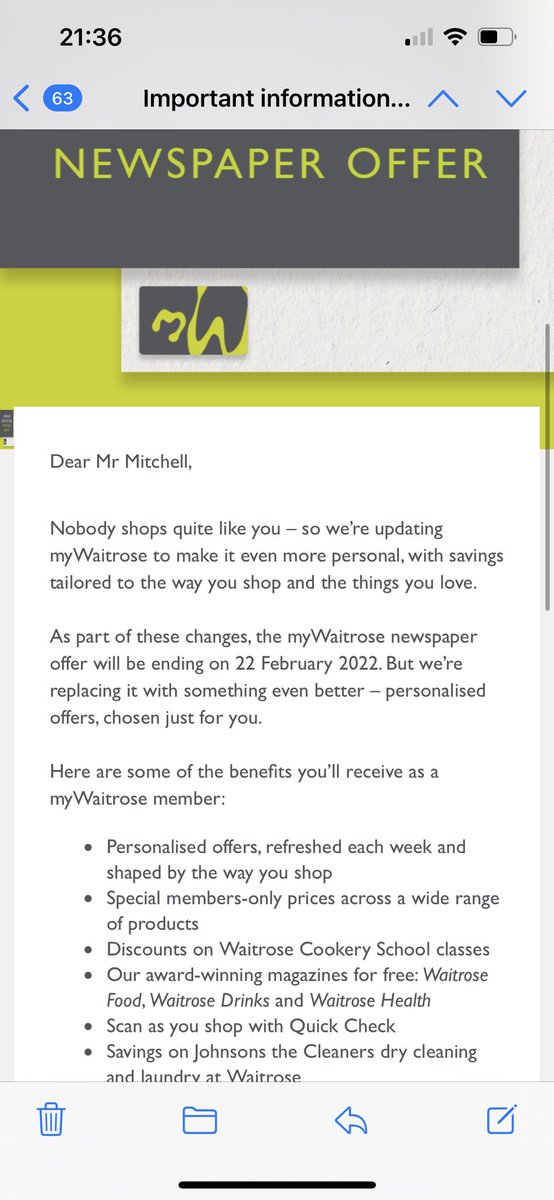 gavinbcf's tweet photo. @waitrose How to spoil a day! Enjoyed my visits to your store for a paper and general groceries and some luxuries…so I can only see this as a negative step! #understanyourcustomers! #disappointed I expect more from @JohnLewisRetail https://t.co/JRwX1SRfuo