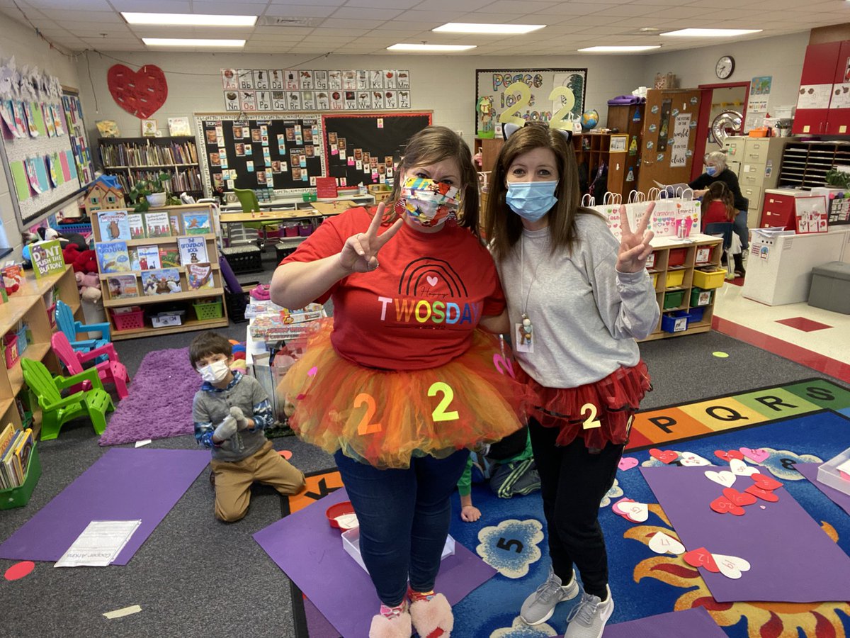 msflanary's tweet photo. Happy 2-2-22 TWOs Day! @RBESCardinals 
#spiritday #tutus #twoshirts #mystery2 https://t.co/7OAXO4mqgH