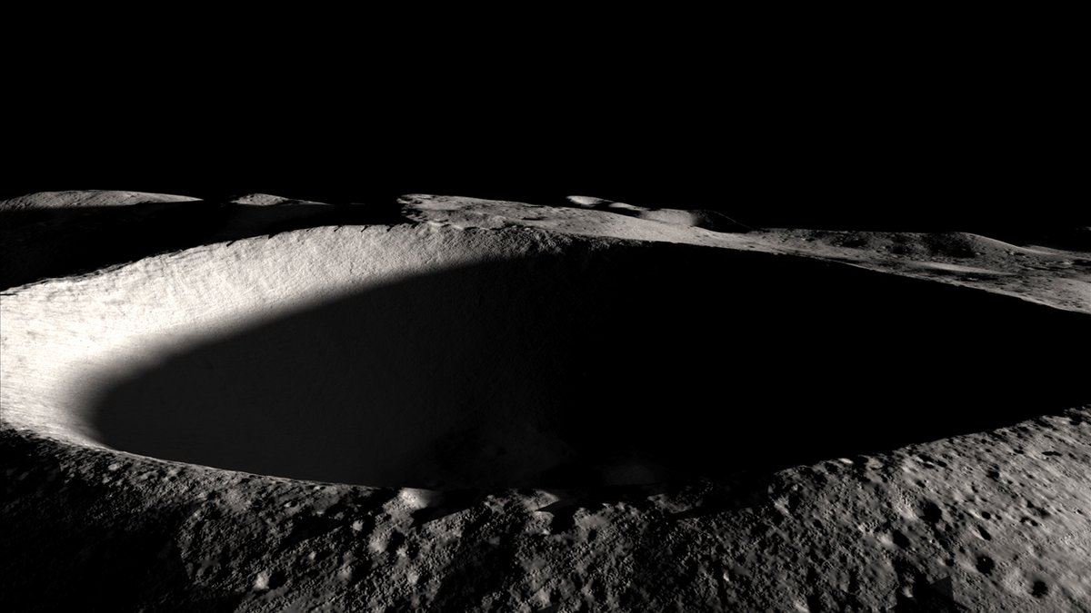 Image of a deep shadowed crater