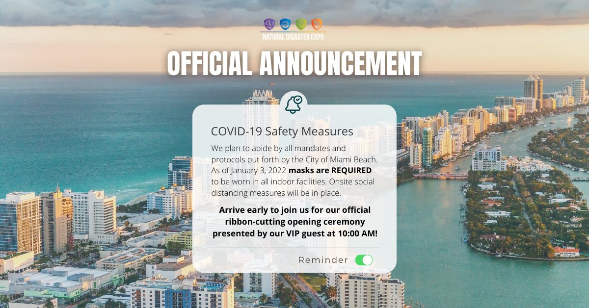 We would like to remind all visitors and exhibit attendees that masks are REQUIRED upon entering. Make sure to arrive EARLY to join us for our official ribbon-cutting opening ceremony happening at 10 AM! ✂️

We will see you soon! 👀