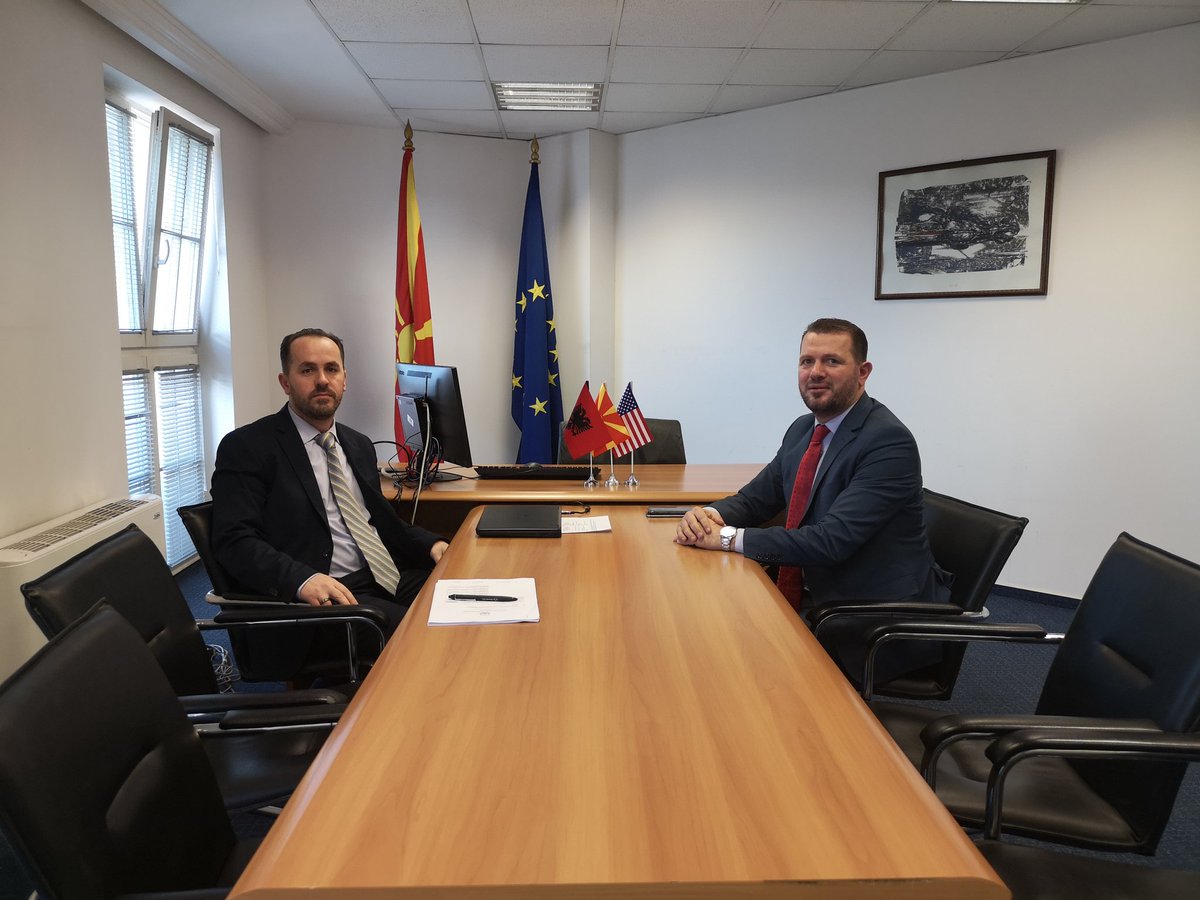 XhemailCupi's tweet photo. Today I received on a working visit the Deputy Director of the Emigration Agency in the Republic of North Macedonia, Mr. Izmit Nura. https://t.co/pJtvoqZws2