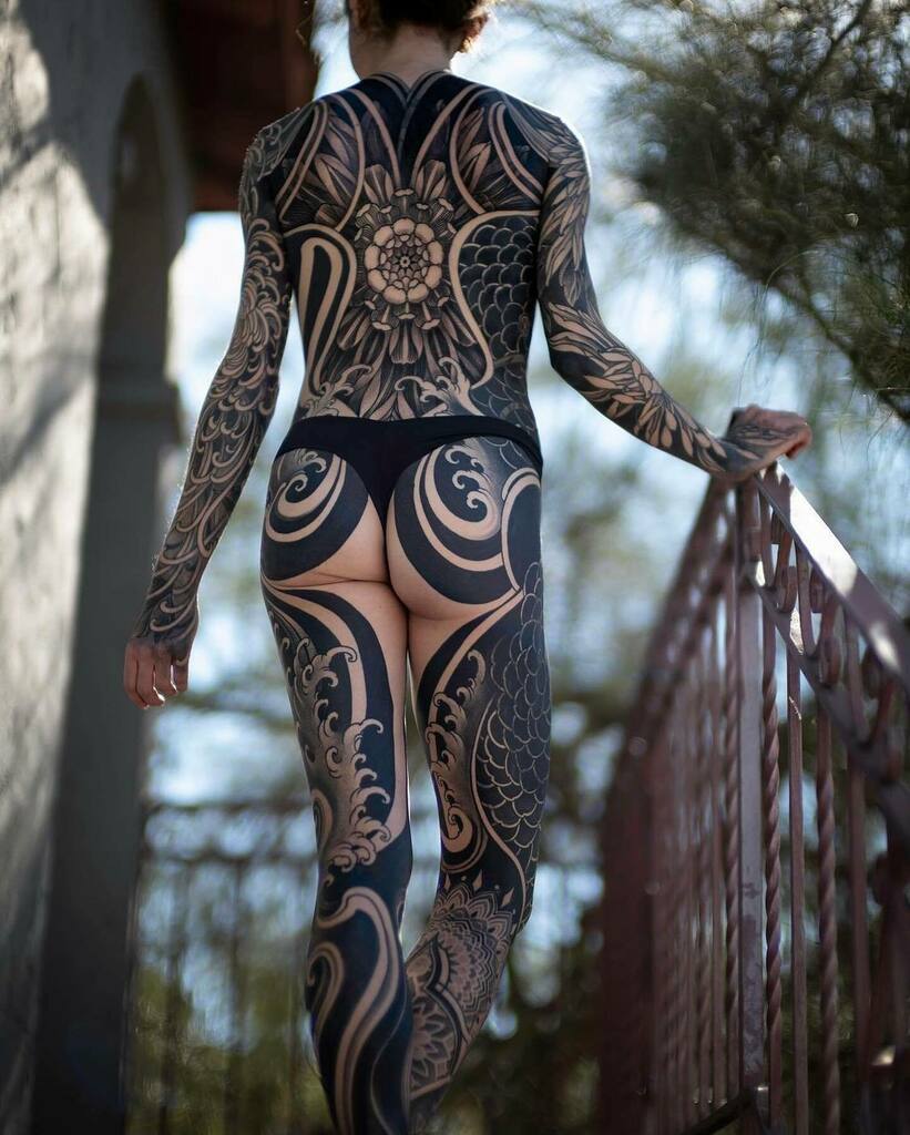 blackwork bodysuit  All Things Tattoo