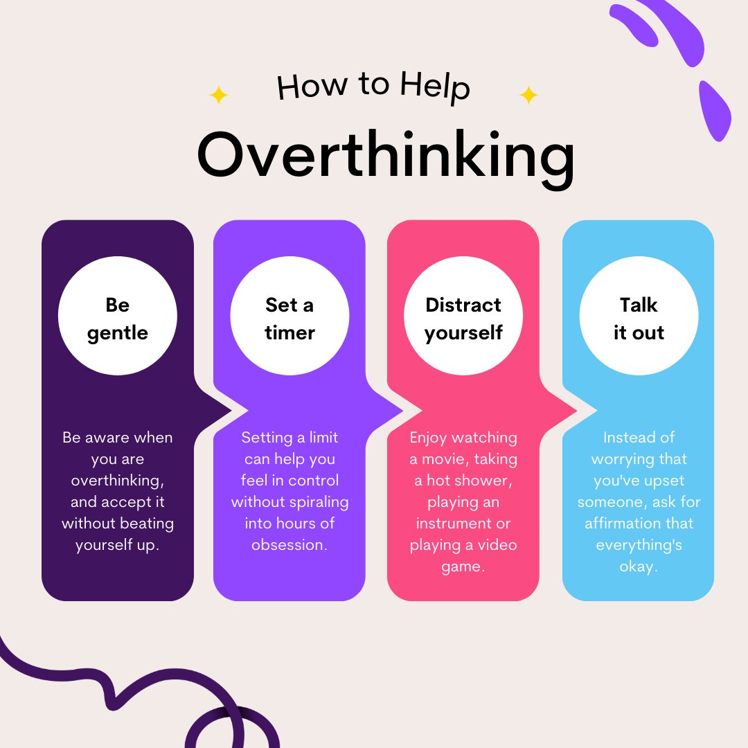 Here's a #WellnessWednesday tip to help overthinking 🧠
