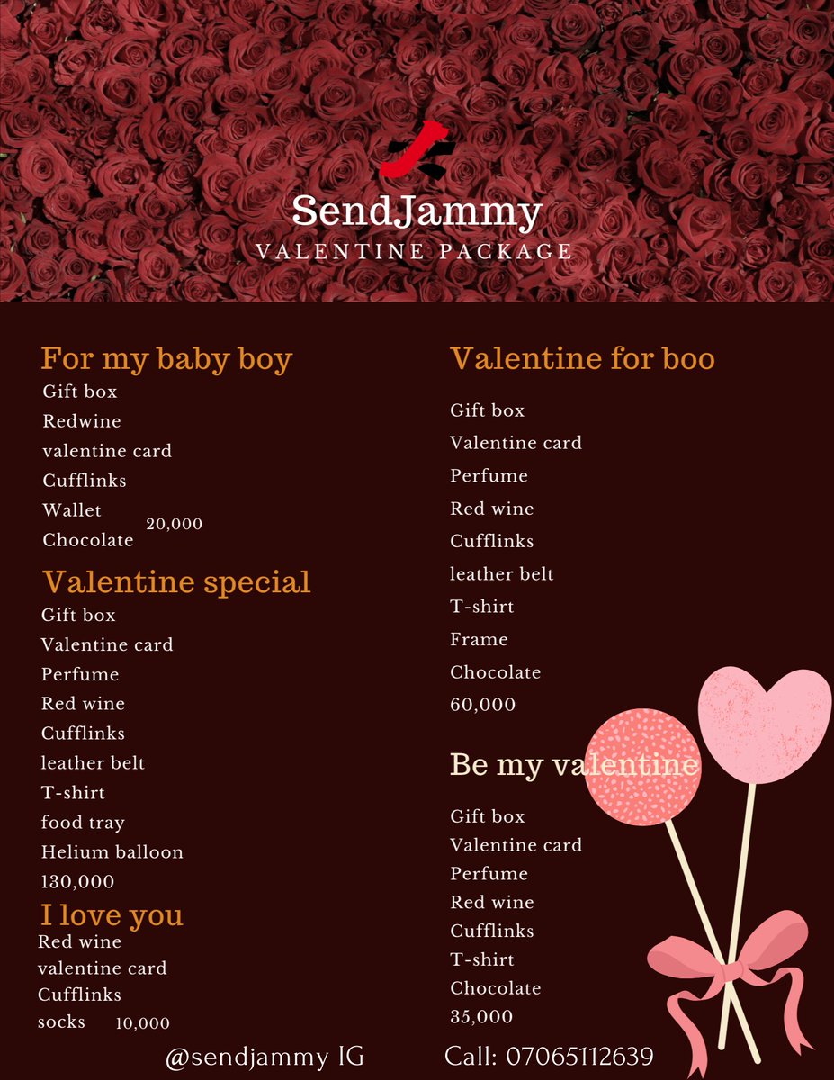 jammyj__'s tweet photo. People are choosing our valentine packages already, what are you waiting for?? We have got amazing packages for bae and boo👇 send us a message now🤩💯
#nigerianvalentine #valentine #abiavalentine #umuahiavalentine #Valentines #valentinepackage Valentines https://t.co/q9VO3aperW