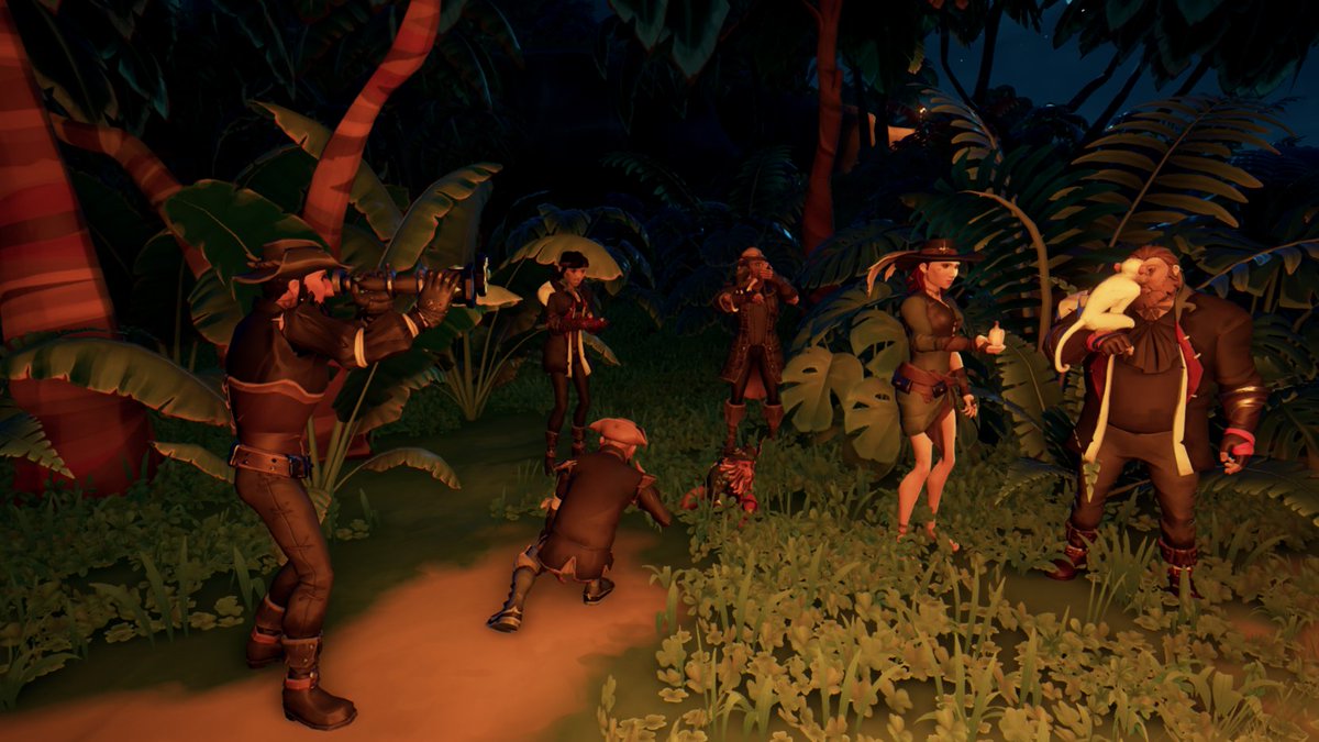 RikvanS's tweet photo. We filthy pirates be searching the jungle for a new pet monkey to join us on our travels across the seas #SoTShot @SeaOfThieves https://t.co/Y3w3MlVdKN