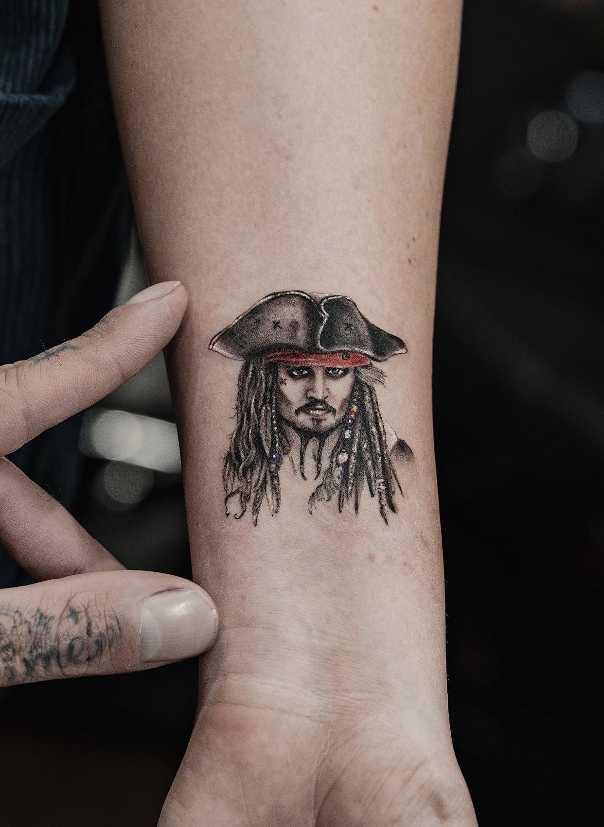 Two Hands Tattoo  Jack Sparrow  tattoo tattoos ink tat black  sullenartcollective sullen realistictattoo blacktattoo dotwork  tattooidea engraving tattooflash tattoosofinstagram tattoolife  tattooart tattoodesign artist 