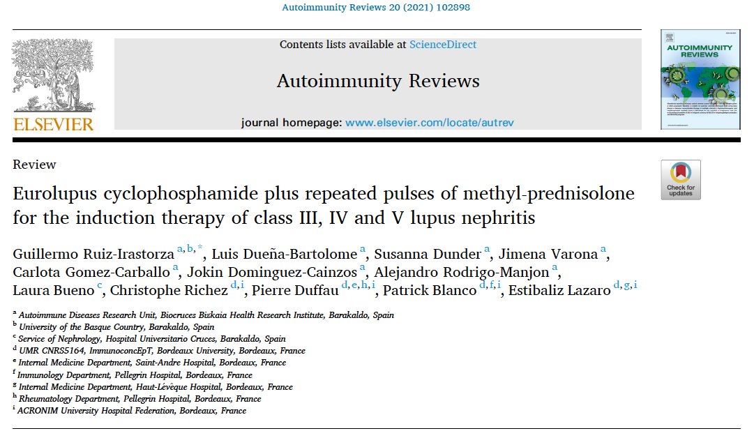 gabi_puchepalao's tweet photo. ⭐️ NEFRITIS LÚPICA (review) 🦋:

📍Clasificación
📍Criterios de biopsia renal y de rebiopsia
📍 Pruebas complementarias

💊 Tratamiento
🆕 Novedades nefritis lúpica III y IV https://t.co/w0n6m6A7TL