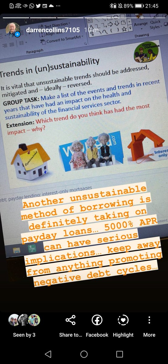 mrcollinsfinanz's tweet photo. And the Yr13s getting to grips with how sustainable financial products can very easily become unsustainable financial products to a unprotected consumer... Over leveraging in all products can be very dangerous - #Finance
#socialmedia #Financialeducation #libf #RVLearning https://t.co/A2h5aWJHn4