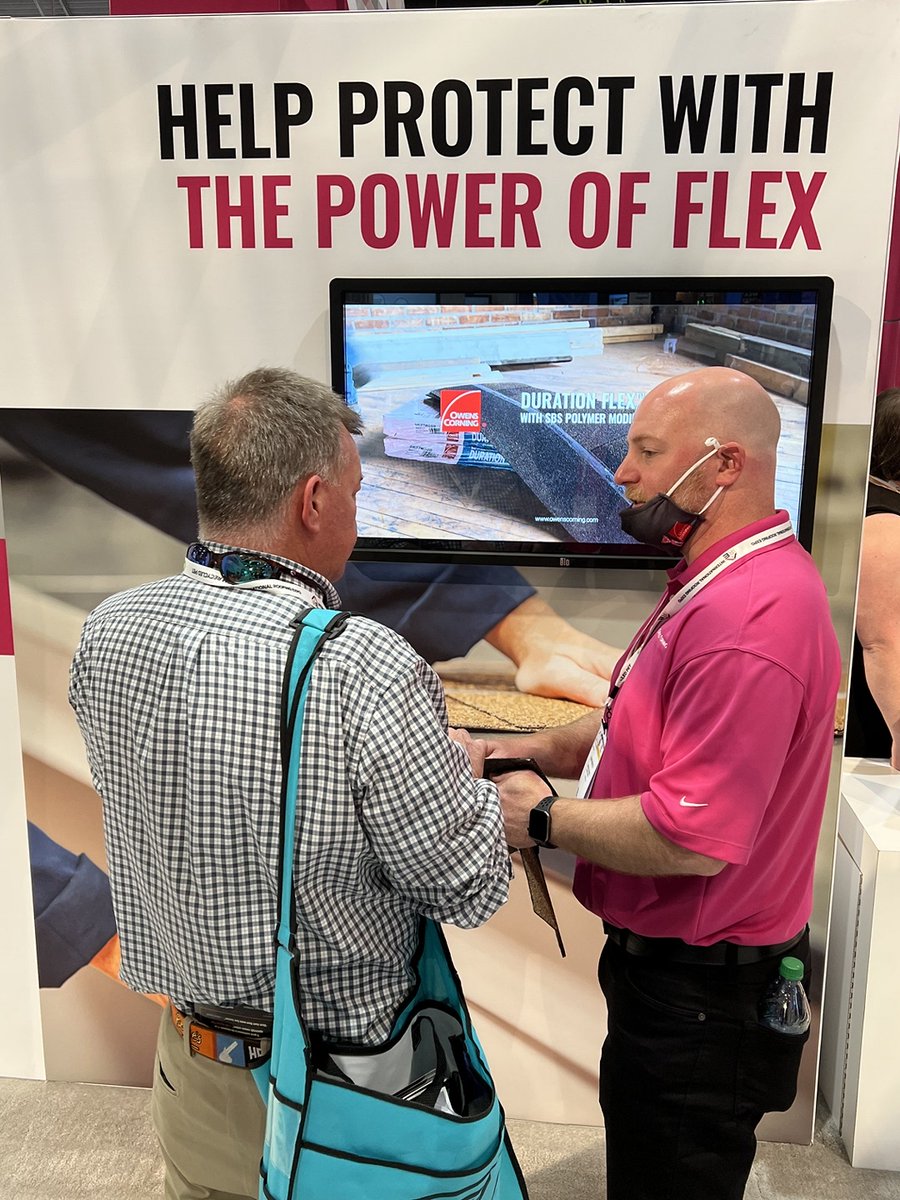 OCRoofingLLC's tweet photo. Stop by our booth to see Duration FLEXยฎ and to witness its unique flexibility to resist cracking and tearing, in all-weather installation conditions #DurationFLEX! ๐ช #roofingexpo #OCatIRE https://t.co/r2NlyqG3nq
