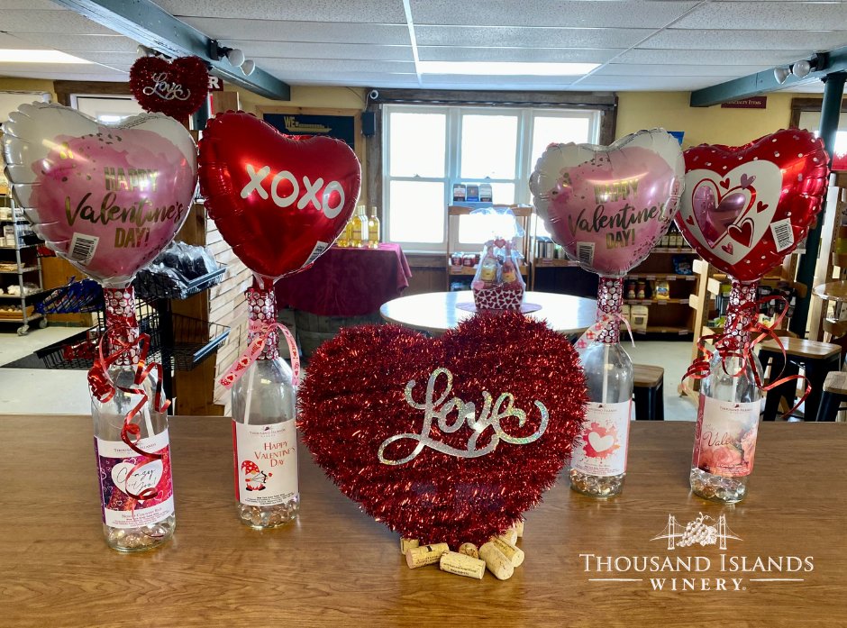 TIWinery's tweet photo. Love is in the air at Thousand Islands Winery! 
Stop in and make your Valentine Basket or Specialty Label for your special someone! ❤️❤️❤️ https://t.co/DB17RLWgao