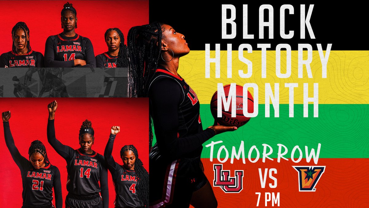 LamarWBB's tweet photo. Join us tomorrow as we celebrate Black History Month during the game against UTRGV!
#WeAreLU #Blackhistorymonth https://t.co/VsXTYJsvIU