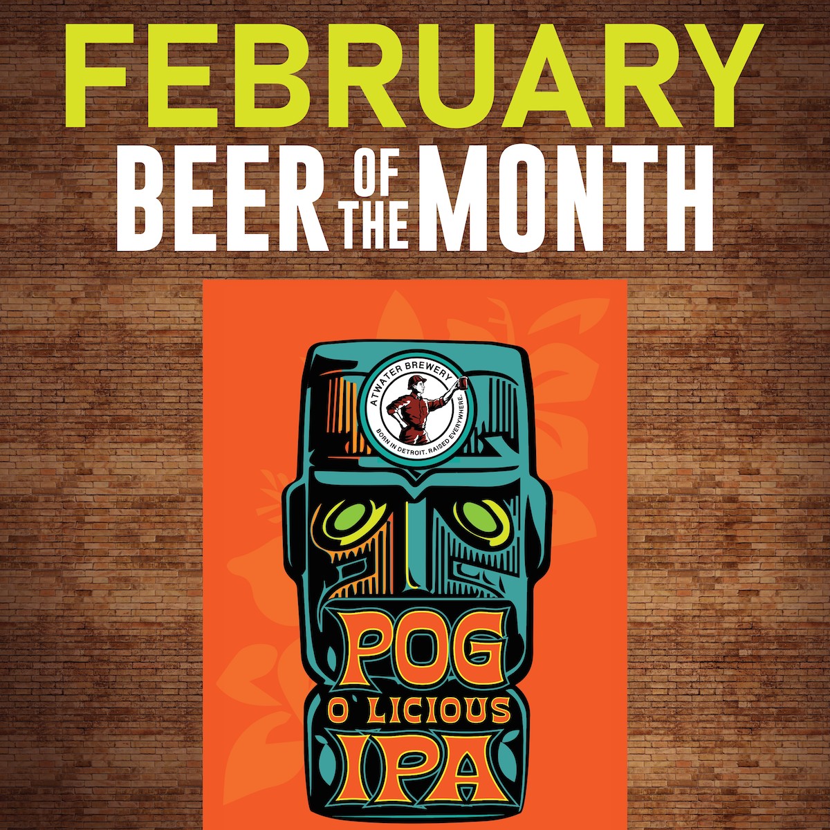 miller_time_pub's tweet photo. Warm up all February long with Pog-O-Licous IPA from Atwater Brewery. Let the fruitful taste of the islands refresh you down to your flip flops. This Passion fruit, Orange, and Guava IPA will have you saying Aloha with $5 boots all month long. https://t.co/fjxHkTSogr