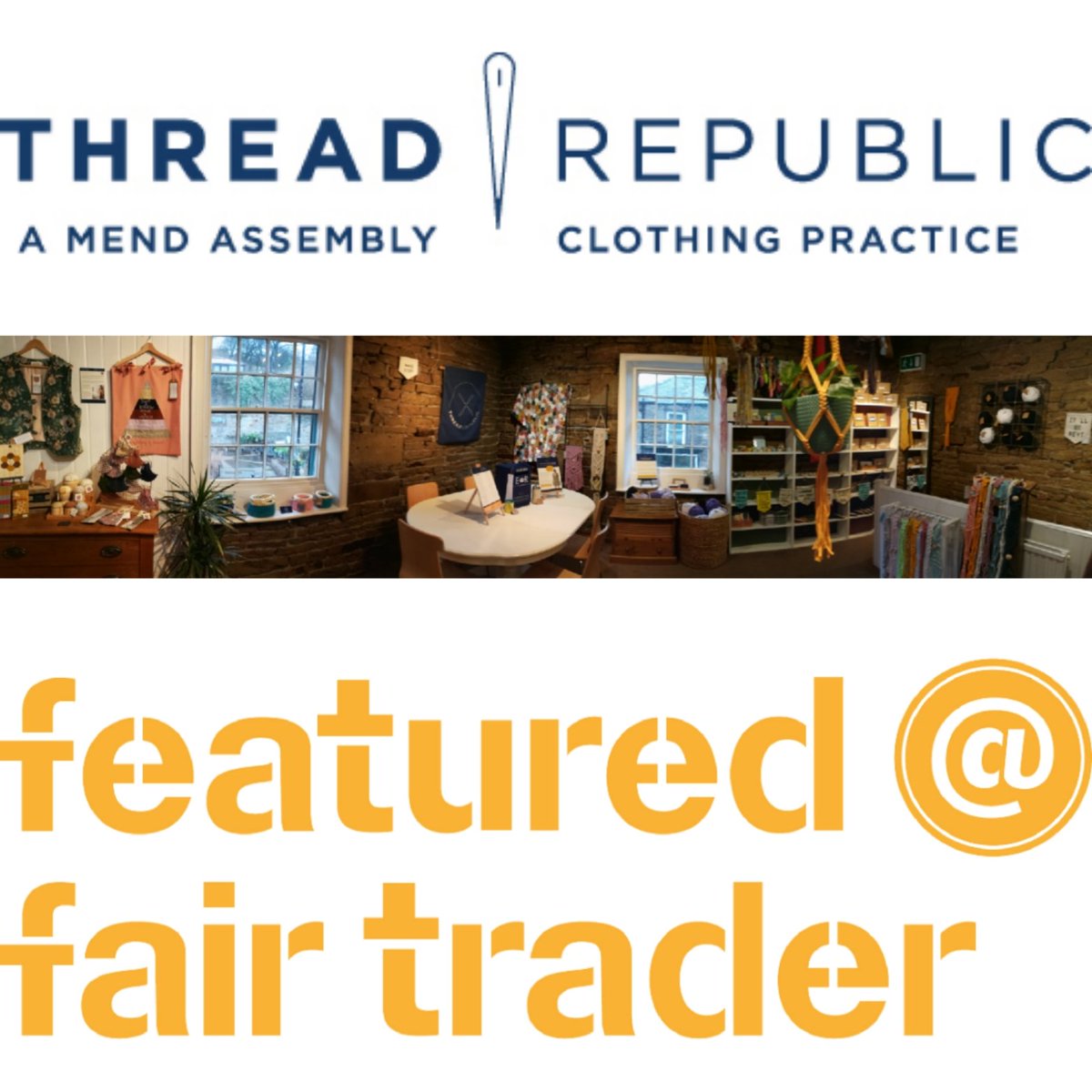 upcyclefashion's tweet photo. I'm 1 of 4 directors of a new #kirklees based textiles collective @thread_republic - an affiliate of #MendAssembly - & we launched THIS WEEK with a pop-up shop, exhibition & workshop programme @FairTradersCoop in #holmfirth #yorkshire on until end March https://t.co/lNNSbTH3UU https://t.co/OJTdmugk4X