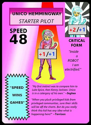PBL_Robots's tweet photo. The first person ever born on the moon! In the past, elite speed has been described as lightning quick, but for Unico this hyperbole is literal. Engineers in Alvidon have found a way to "safely" electricfy athletes in order to achieve maximum potential... https://t.co/oO8evHiz1m