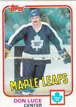 Don Luce
1981-82 #Topps W99
Artist’s Motivation: Traded by <a href="/LAKings/">LA Kings</a> to <a href="/MapleLeafs/">Toronto Maple Leafs</a> for Bob Gladney &amp; 1983 6th-rd draft pick (Kevin Stevens), 8-10-81.
Techniques: Superhero costume muscle effect (SHCME), Micro detail brush use (MDBU), Left-justify effect (LJE), Glove neglect (GN).