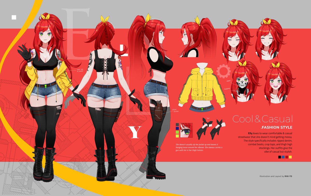 EllyVtuber's tweet photo. γOfficial Reference Sheetγ
here's the official reference sheet for your favorite gunslinging, car loving, criminal waifu, Elly! π½
art & layout: @/rikito99
#EllyVT #EllyArt #Vtuber #referencesheet #ENVtuber https://t.co/BE9I77SPDs