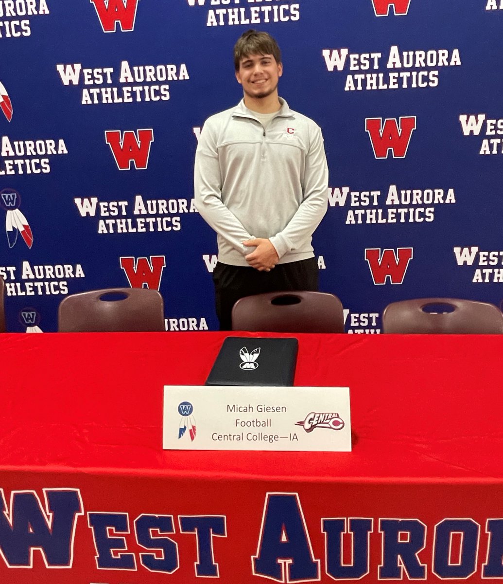WestAuroraAthletics (@wahsblackhawks) on Twitter photo Congratulations to Micah Giesen for signing with <a href="/CentralDutch/">Central Dutch</a> to play Football! <a href="/WABlackhawkFB/">West Aurora Football</a> Congratulations to Micah Giesen for signing with <a href="/CentralDutch/">Central Dutch</a> to play Football! <a href="/WABlackhawkFB/">West Aurora Football</a>