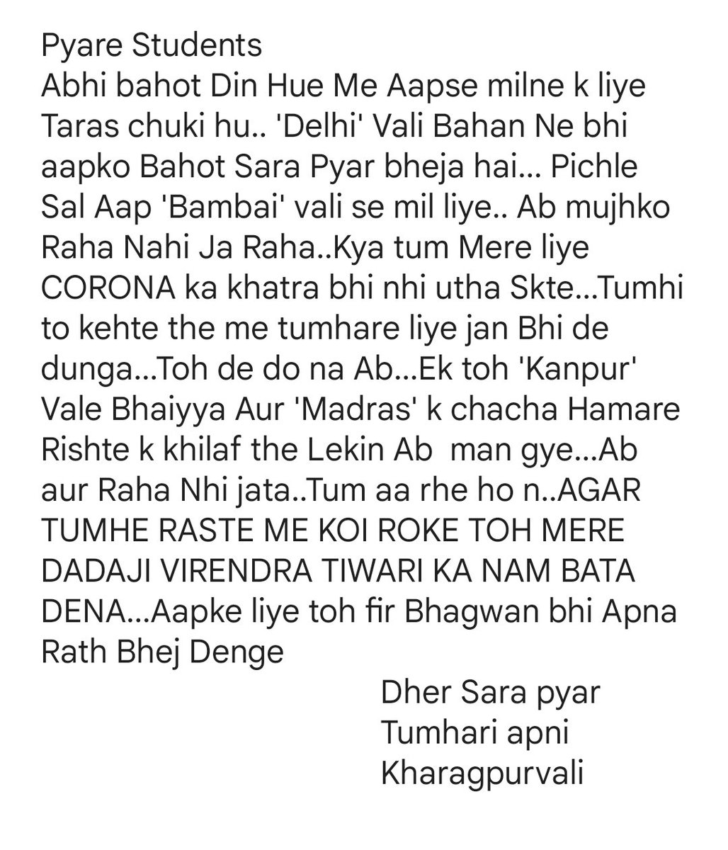 Manojsingh_22's tweet photo. Secrete Msg sent By @IITKgp
in Travelling love letter ๐
#postponegate2022
#SCdelayGATE22
#delayGATE22 https://t.co/fUyUDJr2R2