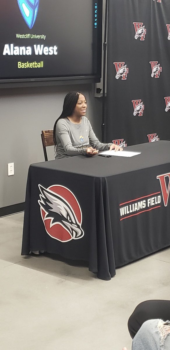Prin_West's tweet photo. It’s National Signing Day- say no more! Keep reaching your goals baby girl- you are blessed 🙏🏽❤️🏀#Westcliffcommit #24 @Alana2022W https://t.co/yussqEiGcL