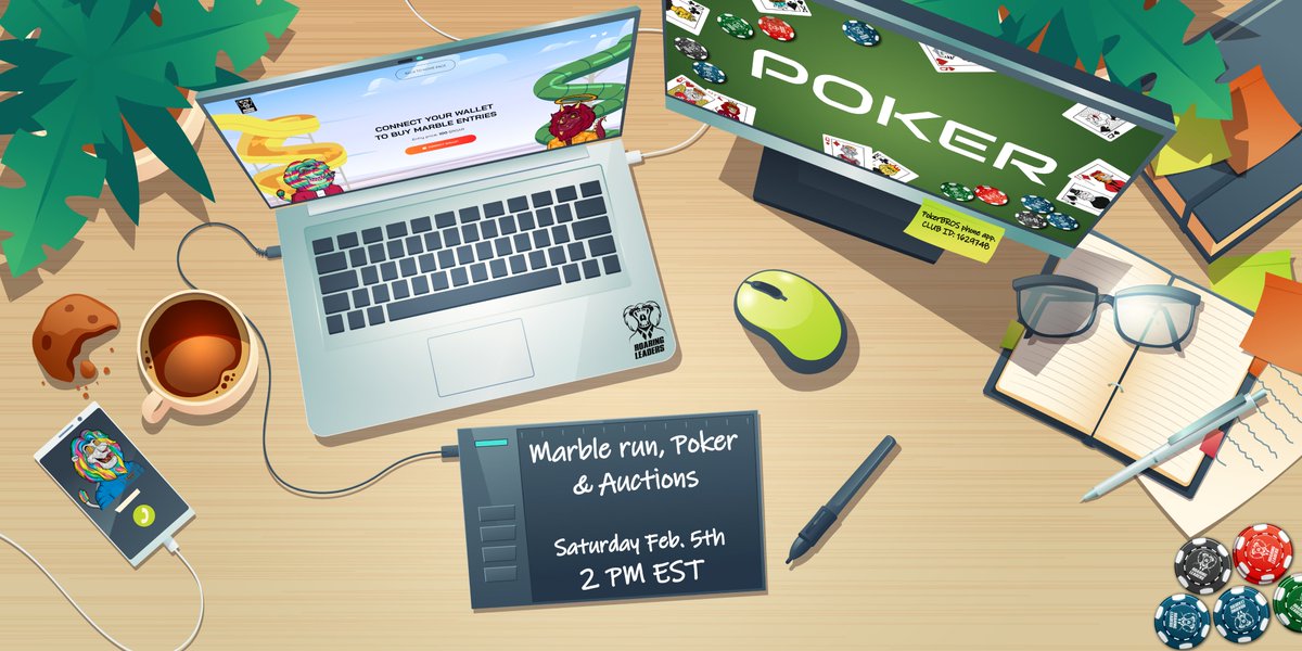 RoaringLeaders's tweet photo. 📆  Clear your calendars! 📆 

👉  Auctions
👉  Marble Runs
👉  Poker
👉  Other giveaways

Wen? This Saturday, 2pm EST

🎁  Prizes: 
- 2x Roaring Leaders, 2 Winners (Marble Runs)
- 2x Roaring Leaders, 2 Winners (Poker)

Where? https://t.co/s2VsnoBqJ9 https://t.co/X0fJusDCjT