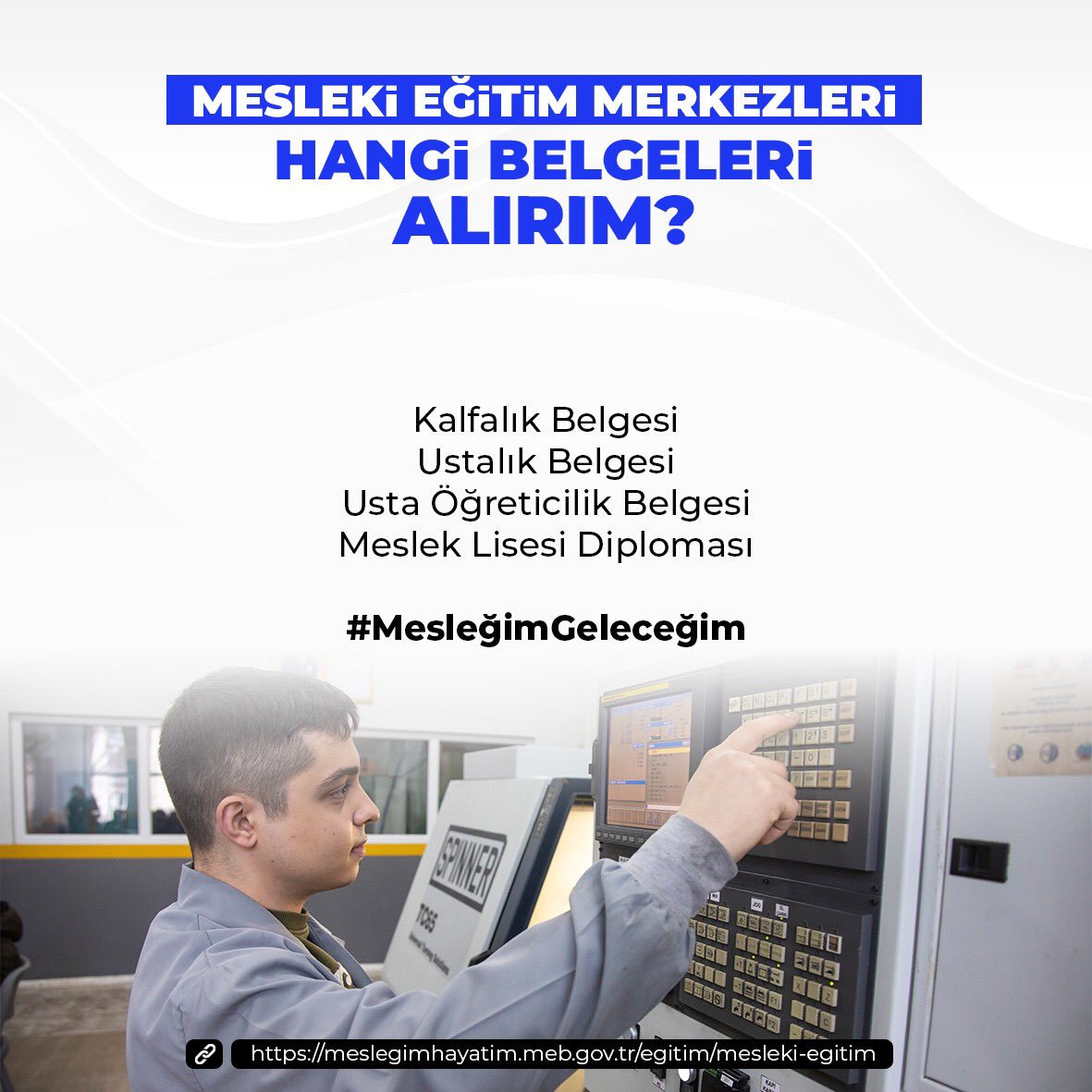 ilkadimilce_mem's tweet photo. Okullarımız ile bir şekilde ilişiği kesilmiş olan öğrencilerimizi "Gelecek Mesleki Eğitimde” vizyonu doğrultusunda Meslek Liseleri ve  Mesleki Eğitim Merkezlerimize bekliyoruz.
@yalcinalpaydin @zulkifdagli @gokhanmurat1 @tcmeb https://t.co/RjNZgbPHIN