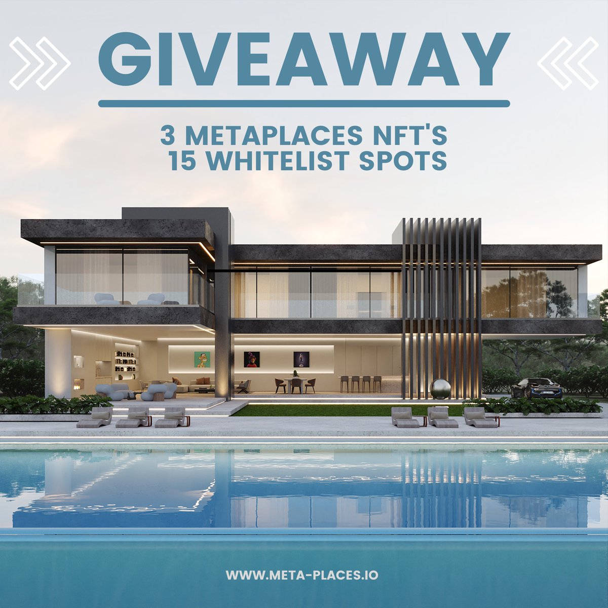 metaplaces_io's tweet photo. 🎁Giveaway⌛4 days left! 
3 Metaplaces House #NFTs &amp; 15 whitelist spots as prizes 😍.Join our #NFTGiveaway🔽

💎Follow @metaplaces_io
💎RT/Like post
💎Join Discord (we notify winners there) 
https://t.co/q4Rahd0xlN

Good luck  ☘ https://t.co/ppqER6wl3R