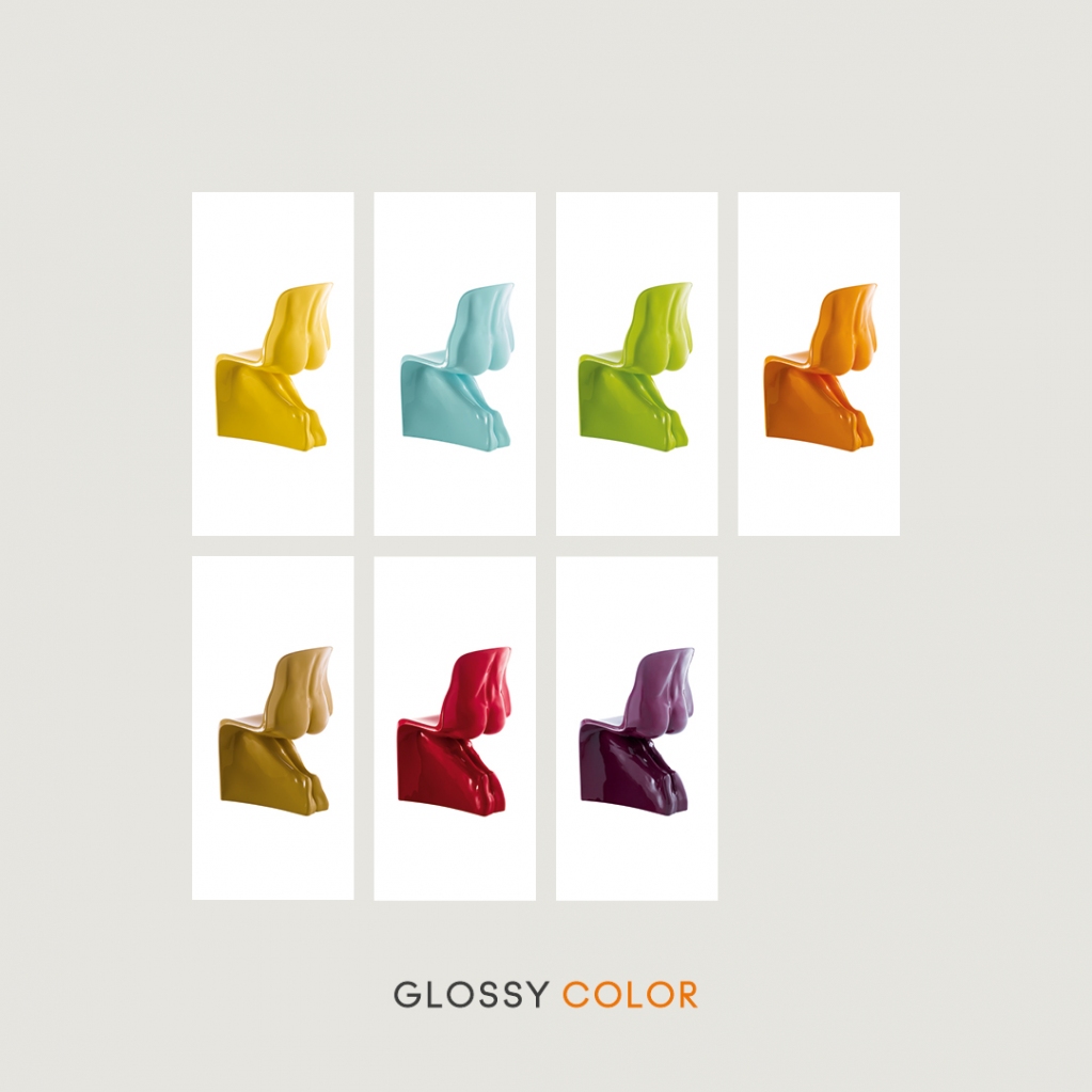 GLOSSY OR MATT, Him &amp; Her chairs crafted from rotationally mass-dyed moulded polyethylene. Their shape derives from the three-dimensional scanning of two plaster sculptures of the female and male body. Download discount voucher 10% to buy the chairs in a store. …