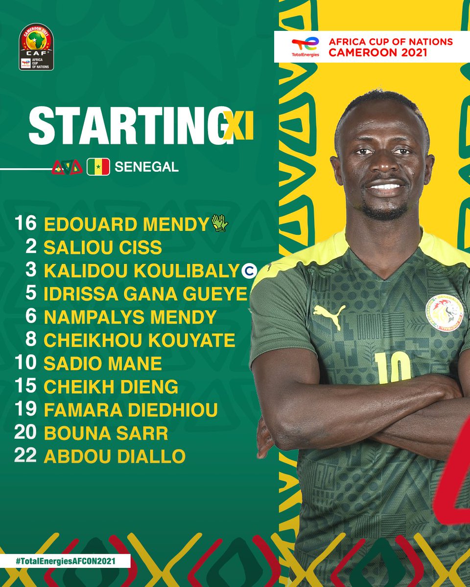 CAF_Online's tweet photo. 📋 𝐆𝐀𝐌𝐄 𝐏𝐋𝐀𝐍𝐒 𝐀𝐑𝐄 𝐇𝐄𝐑𝐄! 📋

Here’s how #TeamBurkinaFaso and #TeamSenegal will start tonight! 🔝

#TotalEnergiesAFCON2021 | #AFCON2021 | #BFASEN https://t.co/jg527ojxGZ